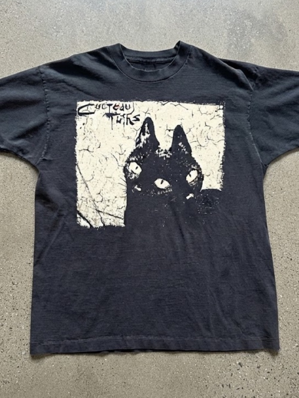 Cocteau Twins Head Over Heels Cat Vintage Black T-Shirt